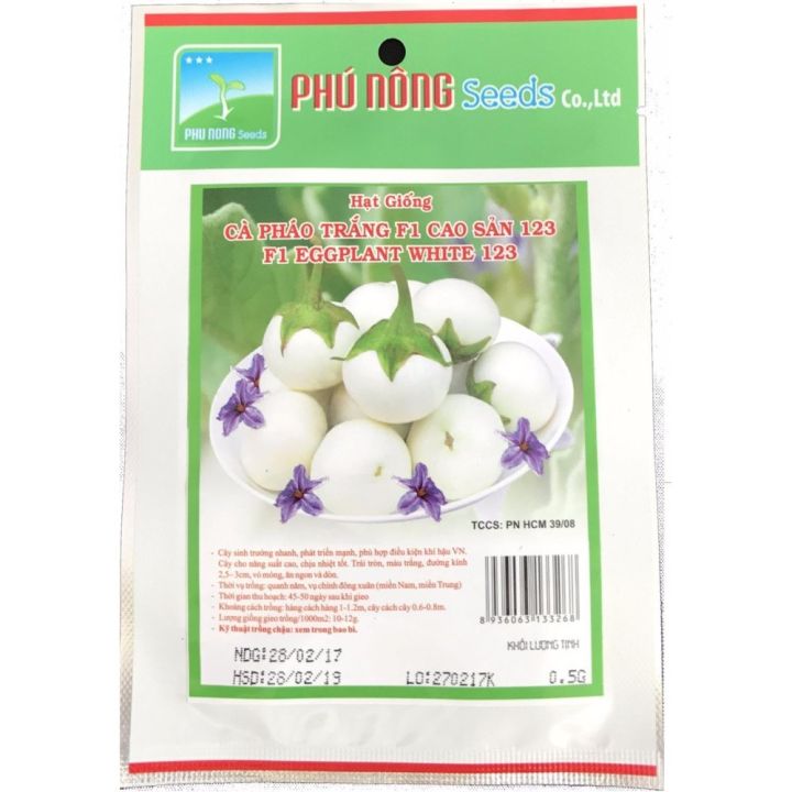 hạt giống cà trắng cao sản 123