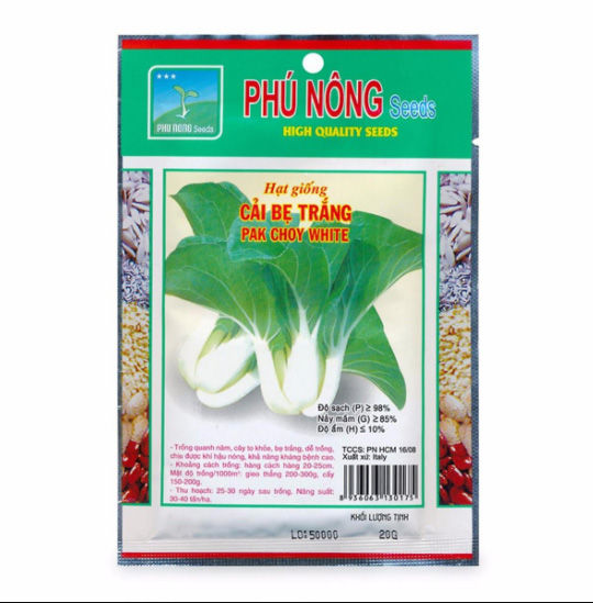 hạt giống cải bẹ trắng pak choy white