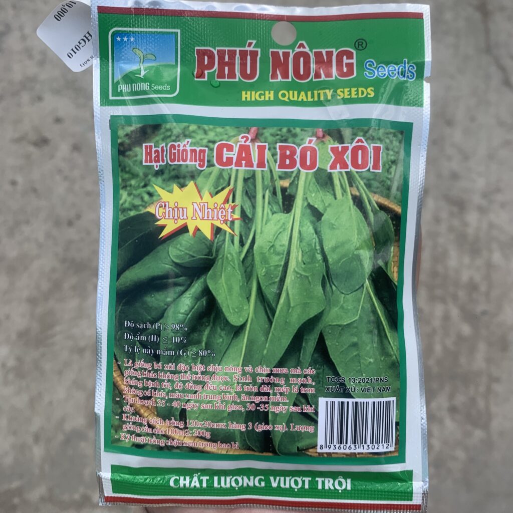 hạt giống cải bó xôi chịu nhiệt