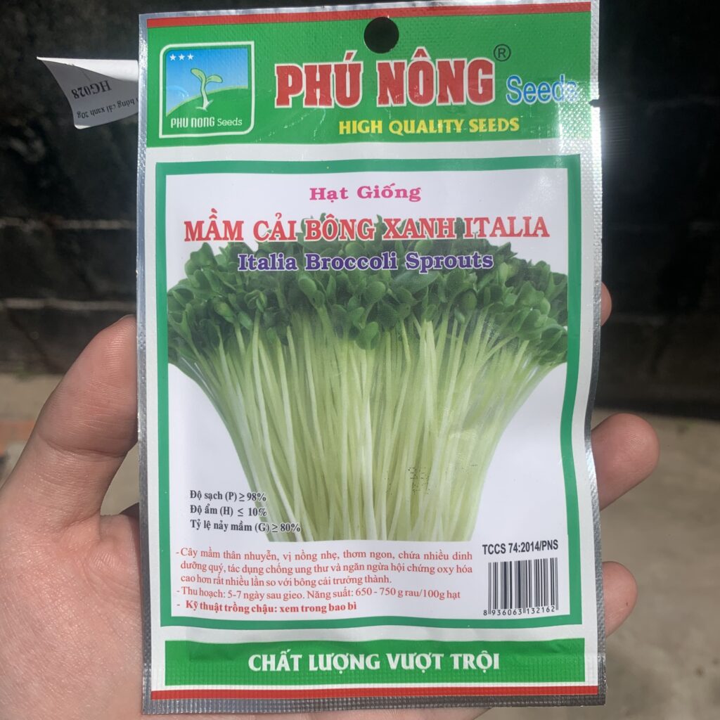 hạt giống mầm bông cải xanh broccoli sprouts
