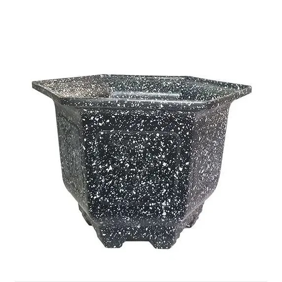 chậu mai nhựa giả đá đen